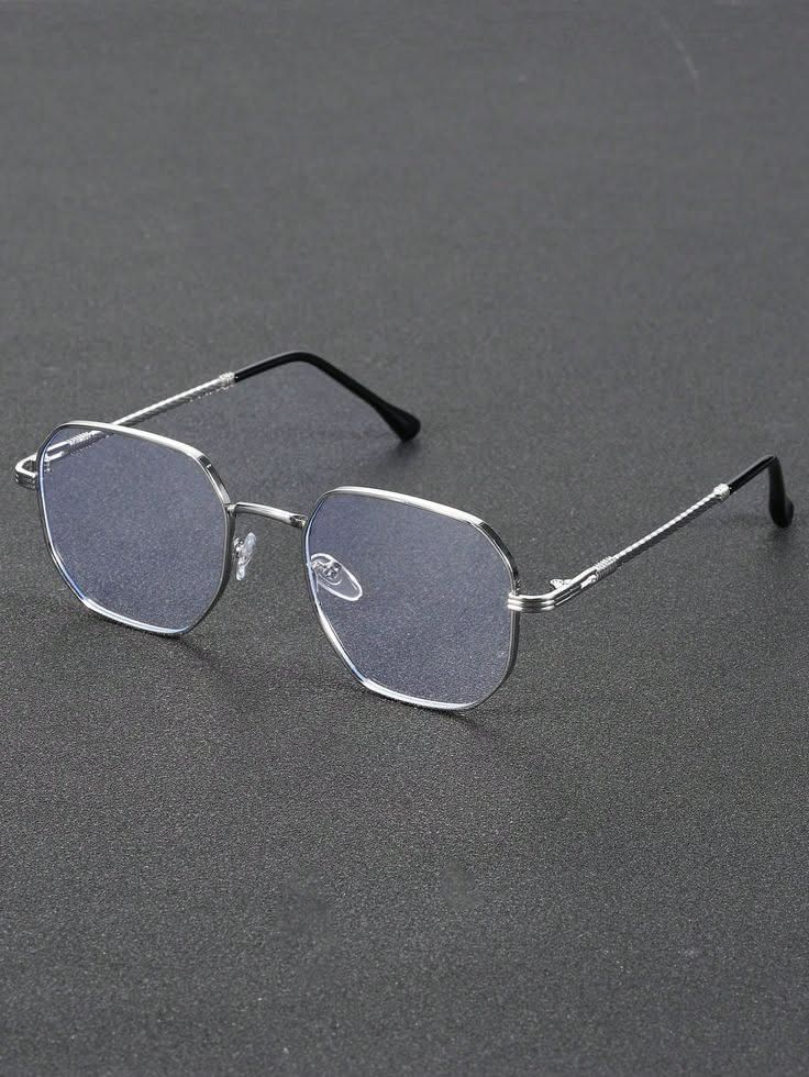 Premium Silver Metal Frame Square Glasses