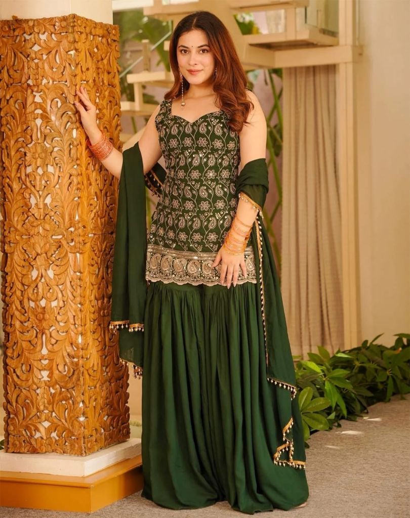 06447 Green mango kurta set
