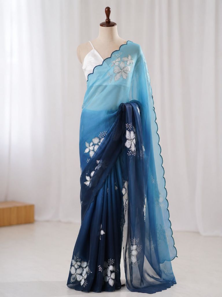 06514A2 Bollywood Organza Saree