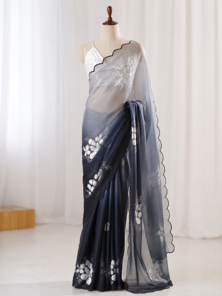 06514A3 Bollywood Organza Saree
