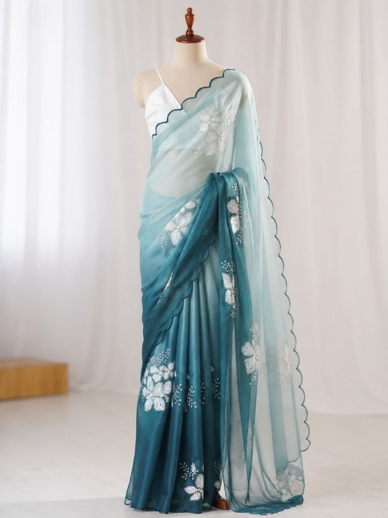 06514A6 Bollywood Organza Saree
