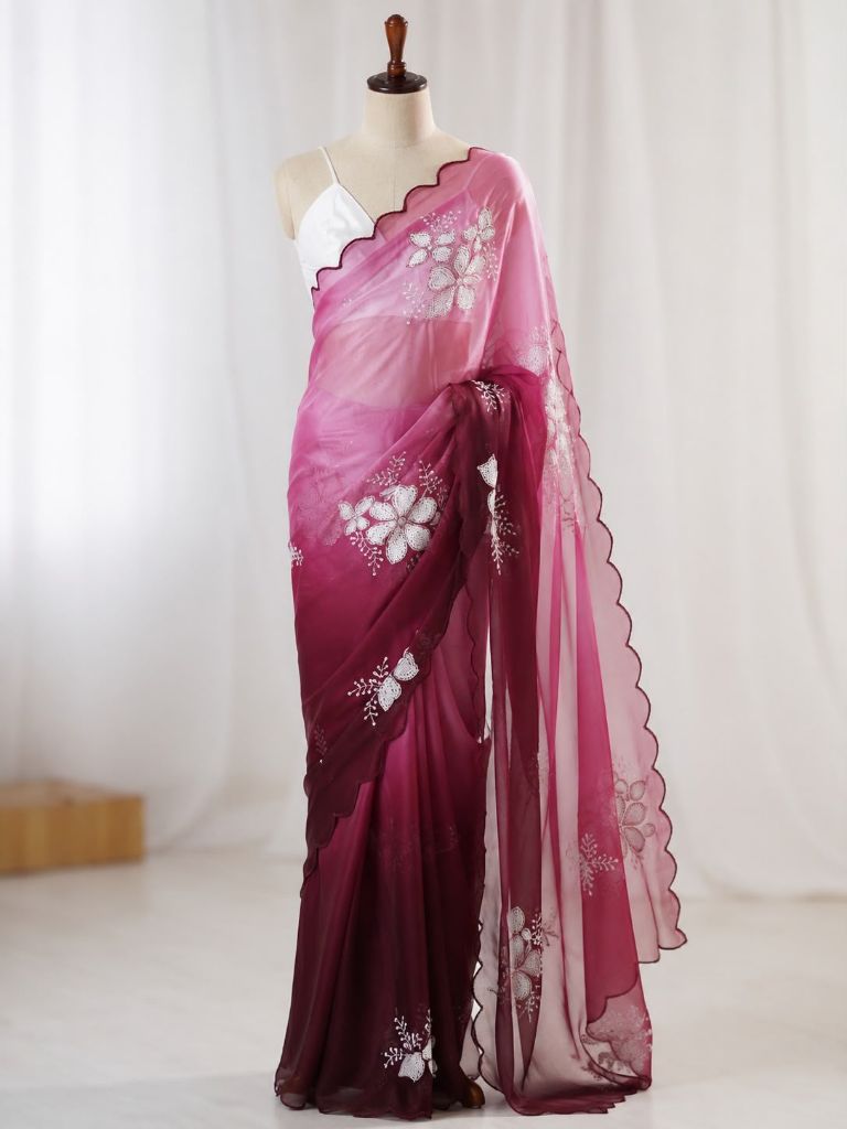 06514A7 Bollywood Organza Saree