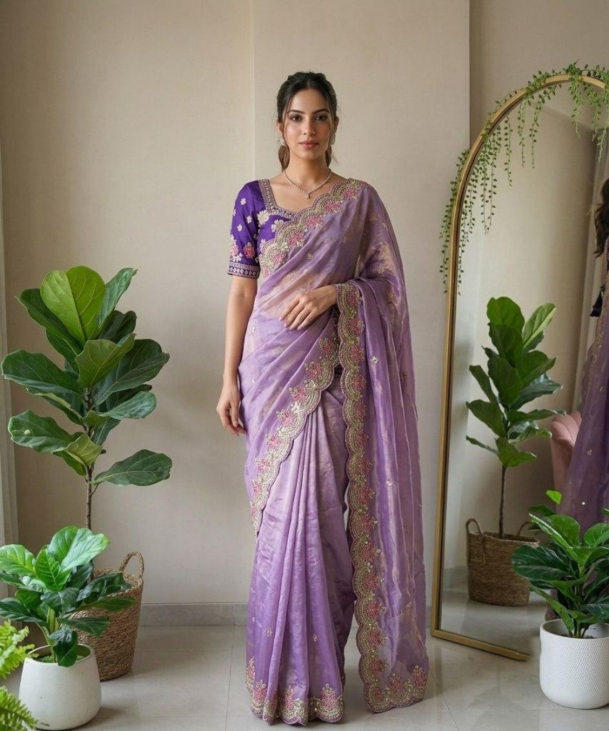 06533 Wedding & Party Wear Soft Fendy Satin silk Saree