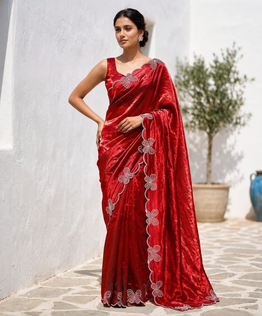 06526A3 PRESENT NEW TRENDING SIROSKI WORK SAREE