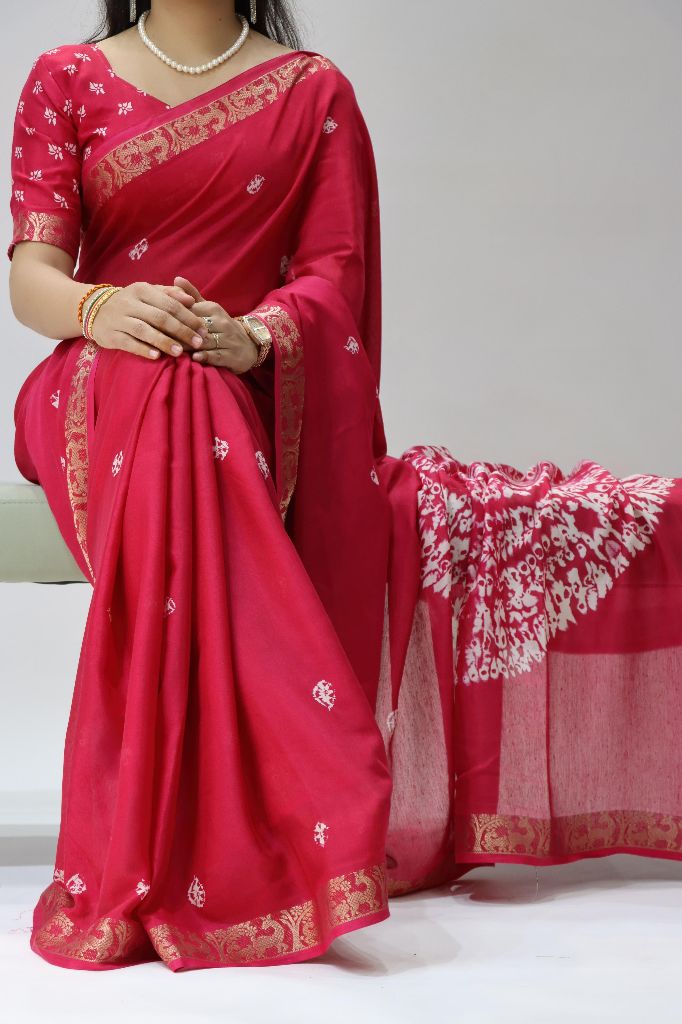 Soft Mull Cotton Shibori Saree