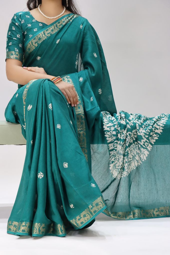 Soft Mull Cotton Shibori Saree