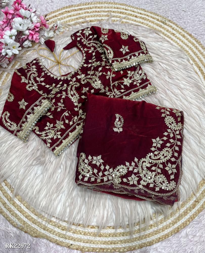sattin embroyidary saree