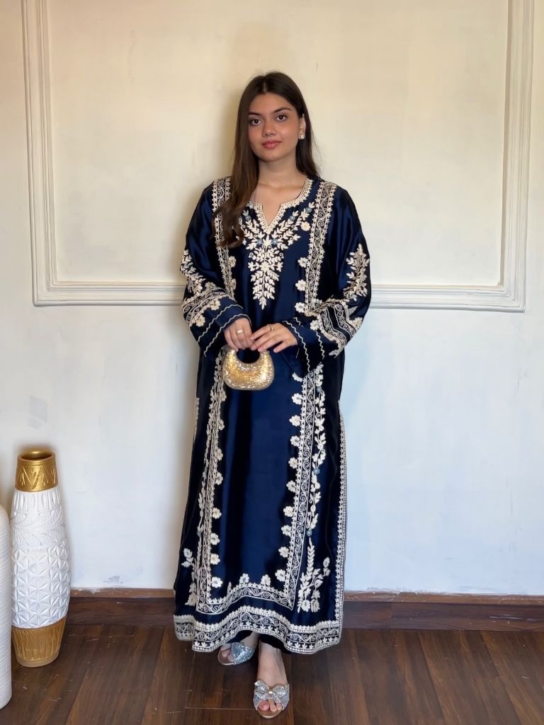 Long Kaftan & Bottom With Dupatta set