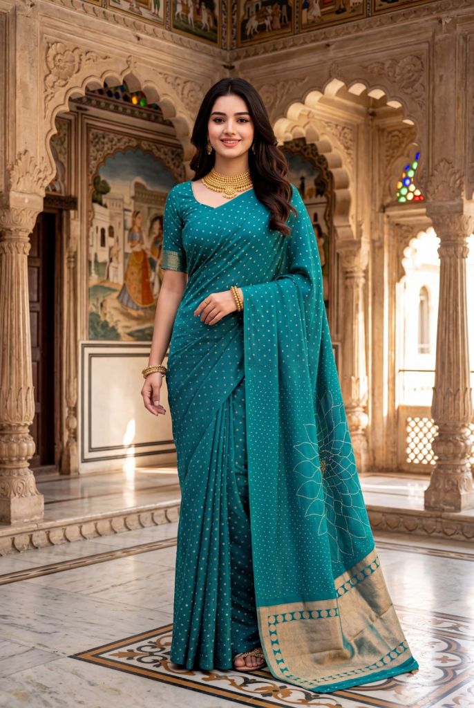 Satin Silk Bandhej Saree