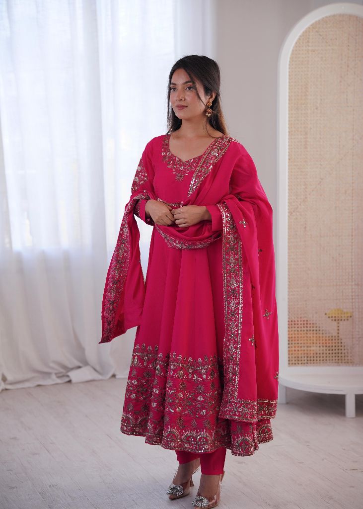 Designer Anarkali Three Piece Set