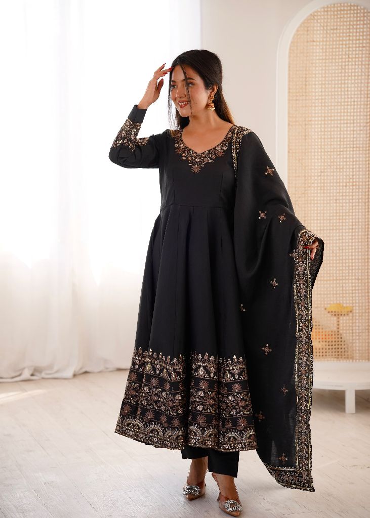 Designer Anarkali Three Piece Set