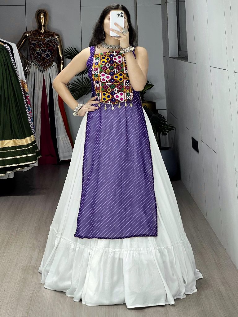 Leheriya Prints Kurtis With Traditional Lehenga Sets