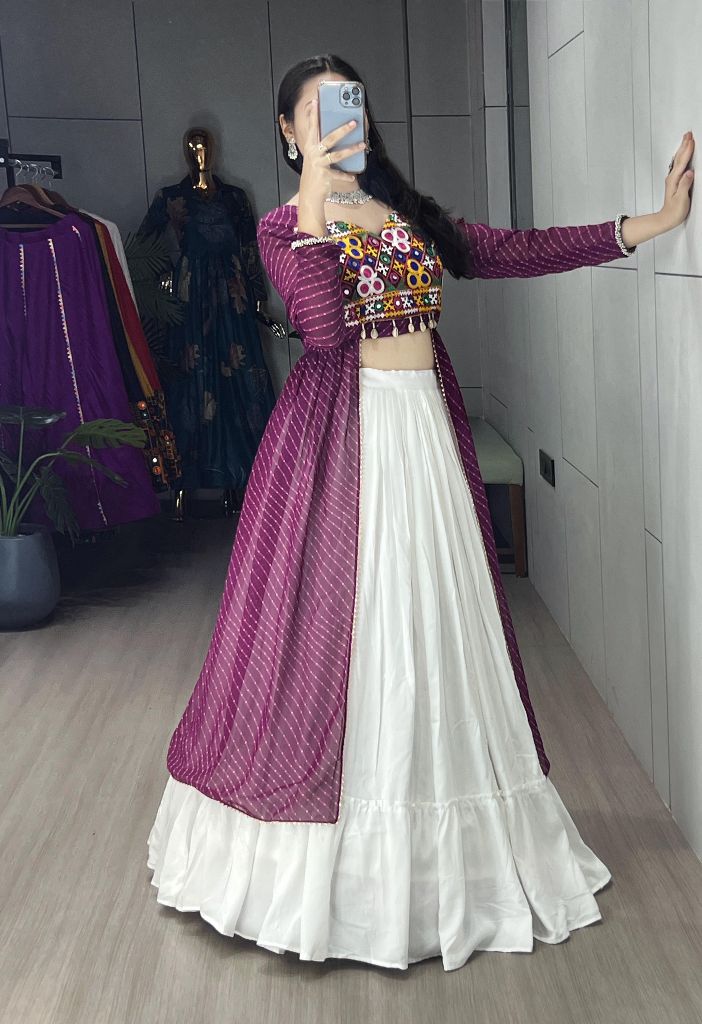 Leheriya Prints Kurtis With Traditional Lehenga Sets