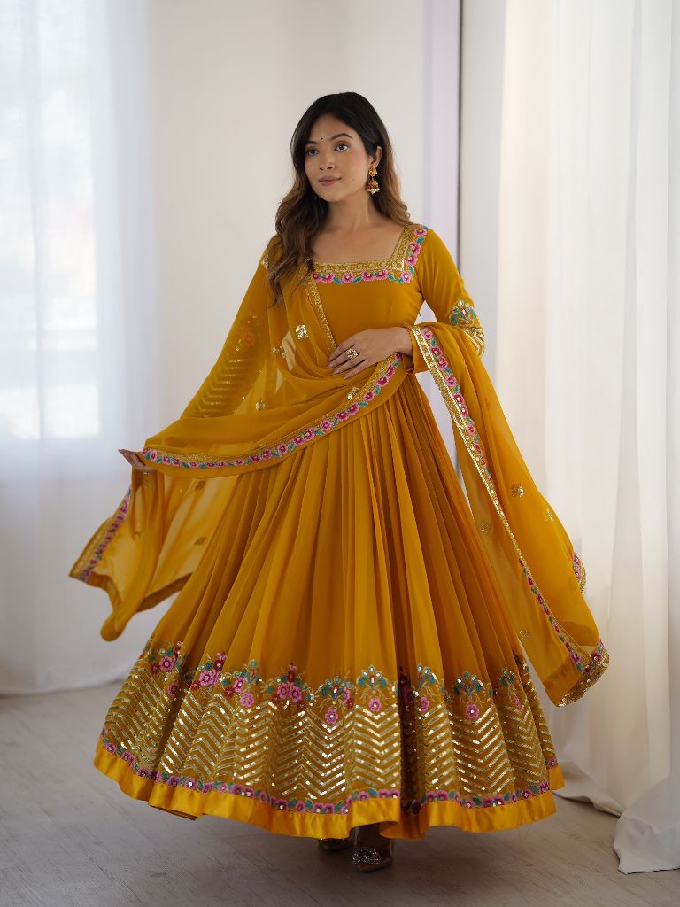 Designer Anarkali Three Piece Set