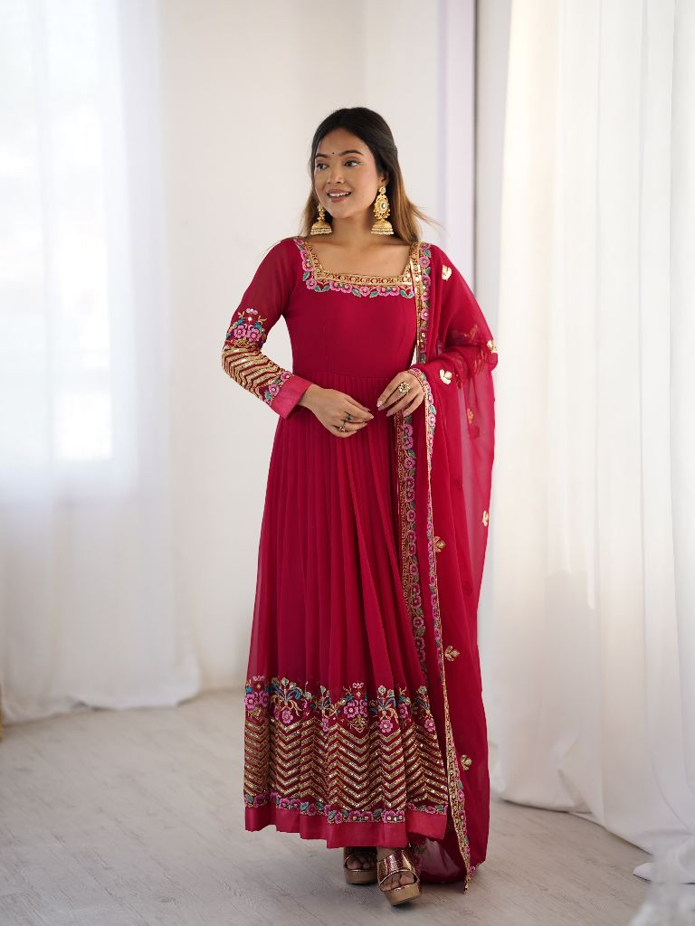 Designer Anarkali Three Piece Set"