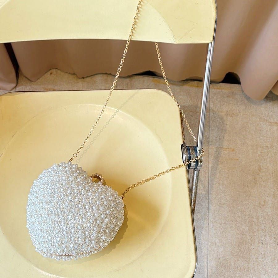 Designer Pearl Heart Clutches