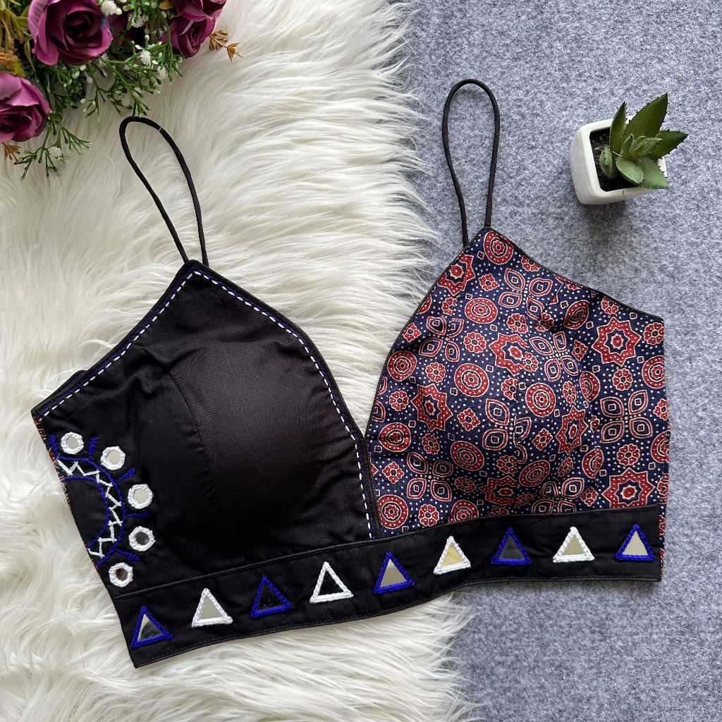 PRESETING PURE HANDMIRROR NAVRATRI DESIGNER BLOUSE
