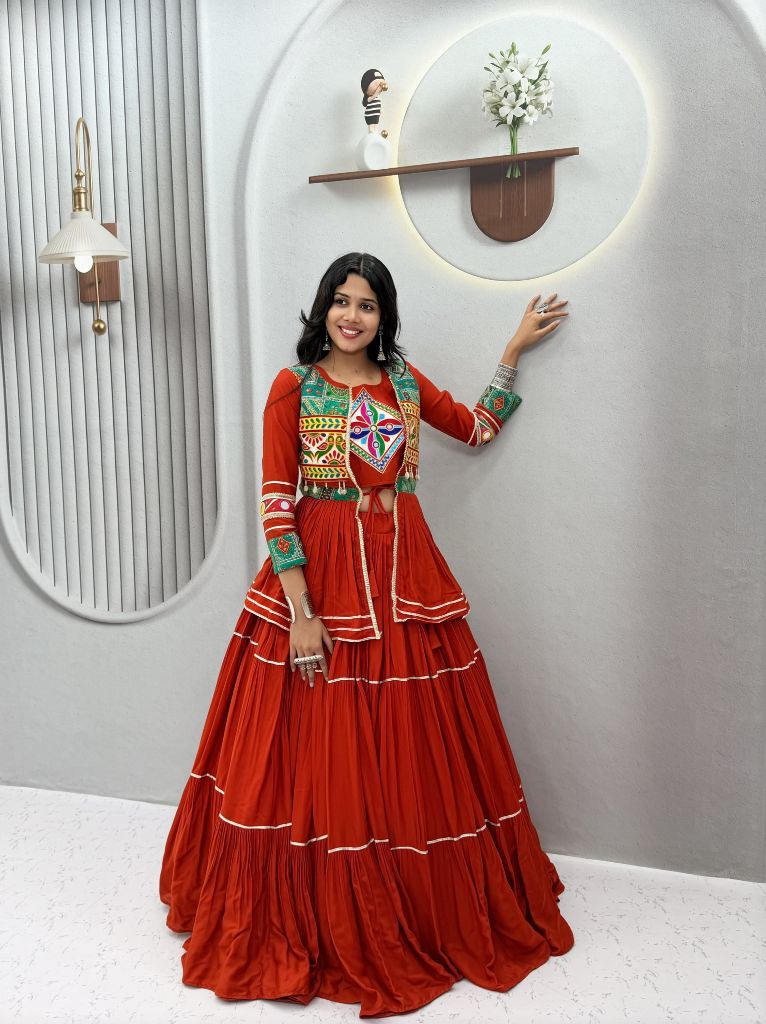 Navratri Special Gamathi Work Lehenga choli