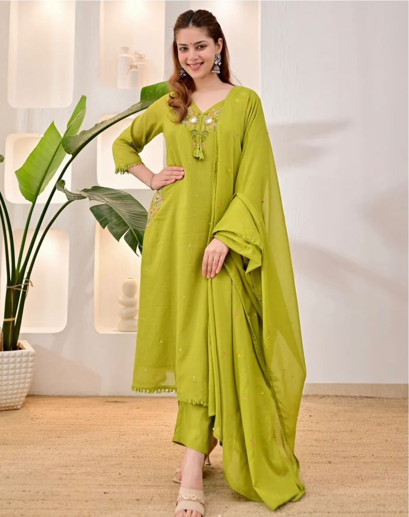 A - line kurta 3 pcs set