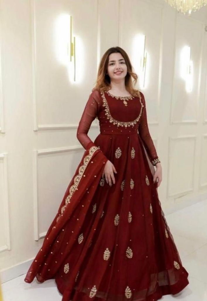 06755 Embroidery work With Anarkali Top and Duptta