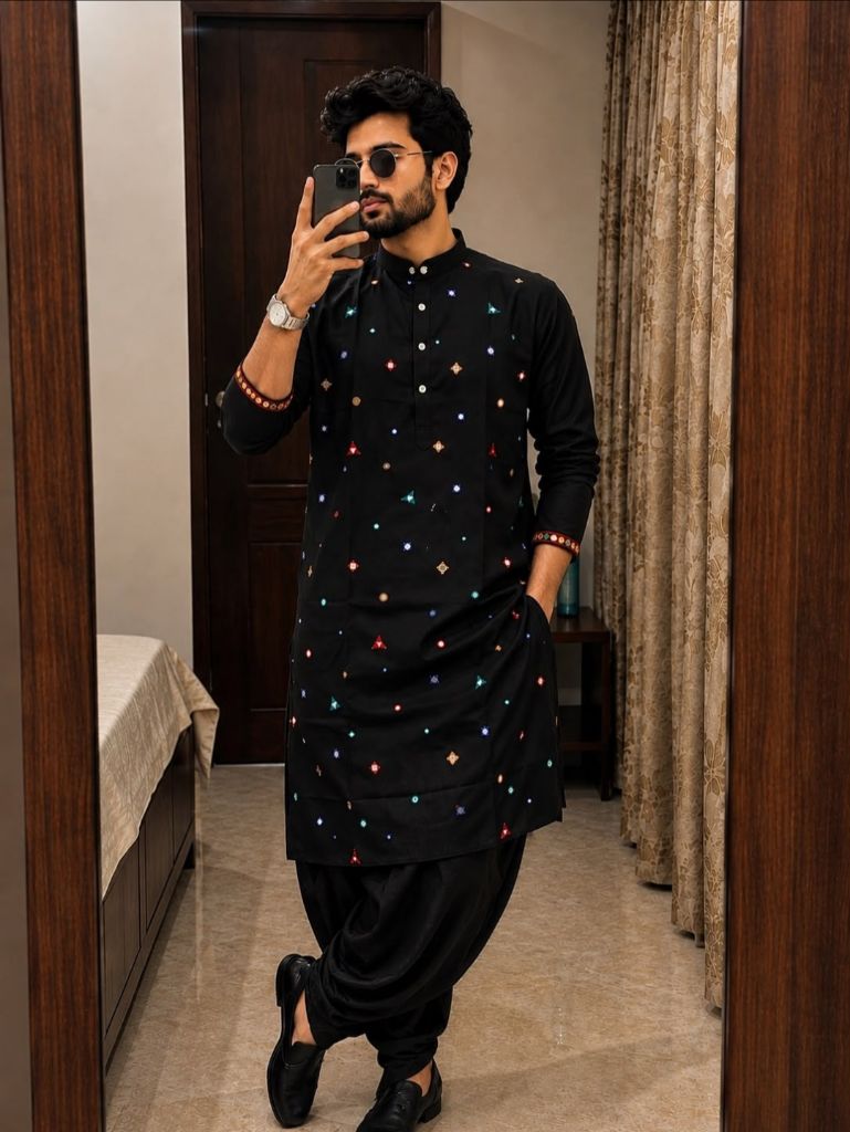 BLACK DHOTI KURT